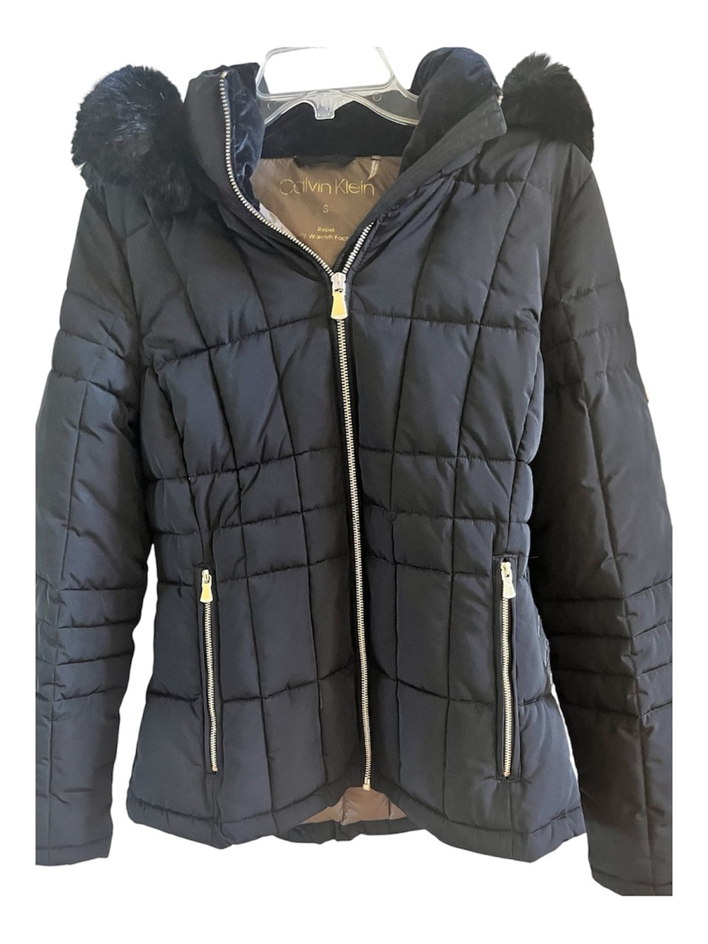 Ladies CK Black Parka, size small,